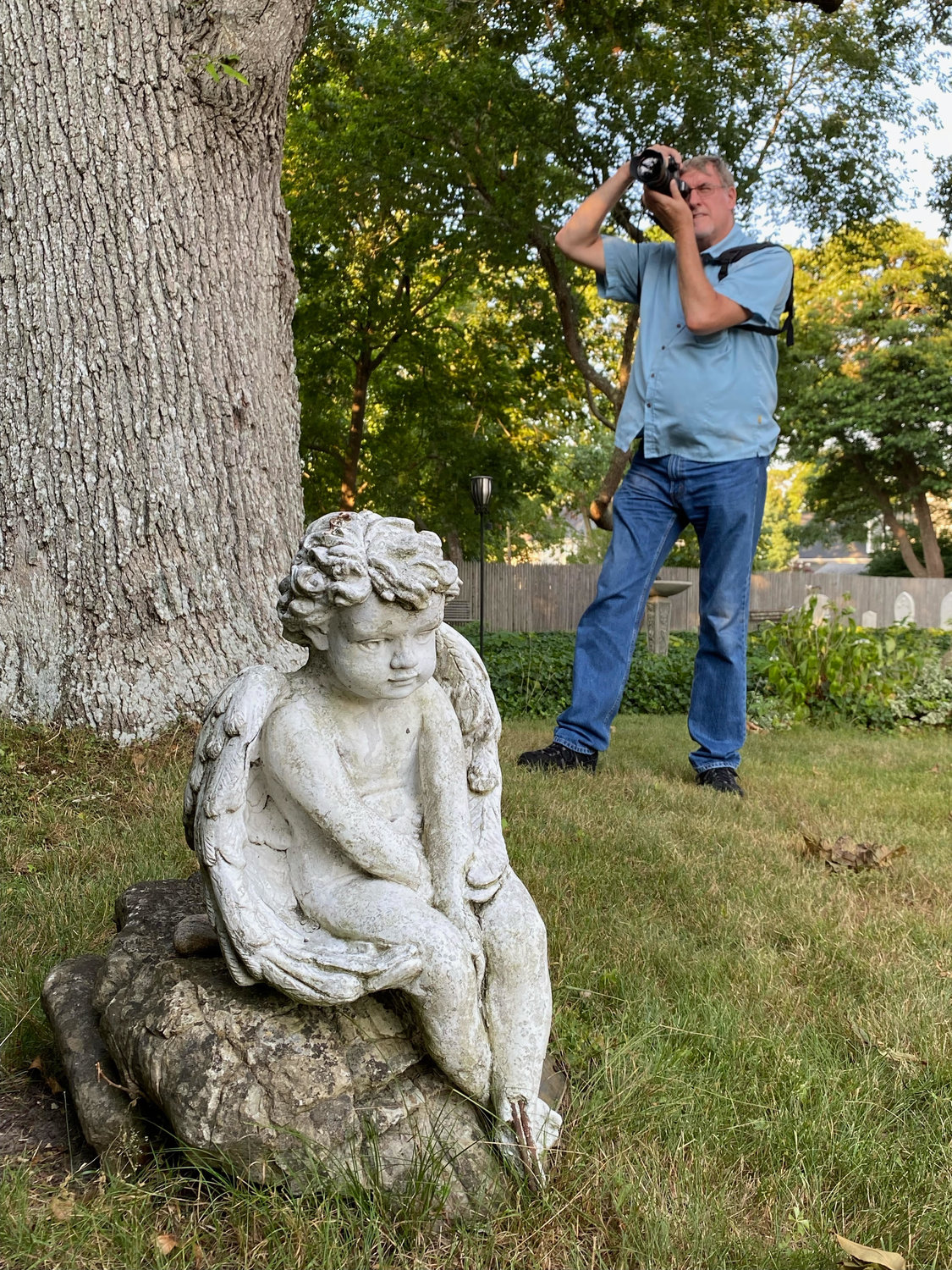 The grounds of St. John’s carry on its long history with many statues donated and dedicated to community members.